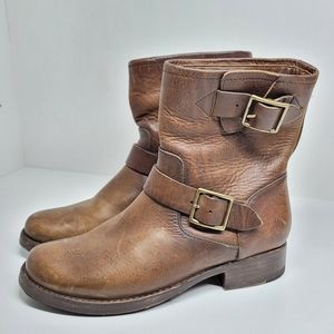 Frye Vicky Engineer Boot Brown Leather